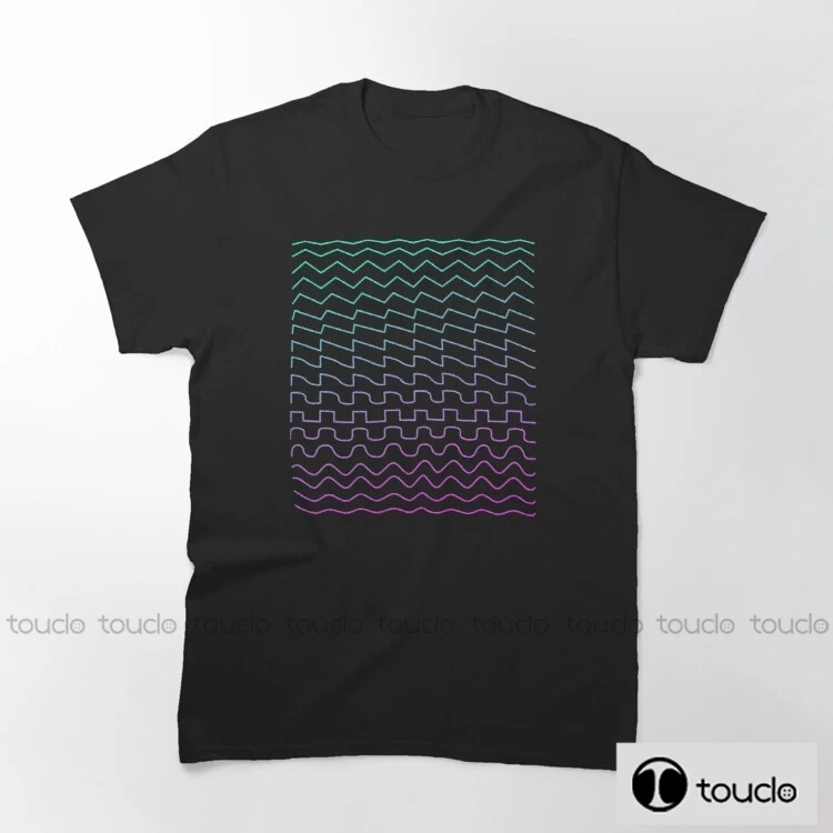 

New Synthesizer Waveforms Unisex Black Tshirt Men T Shirt Retro Graphic T Shirts 100% Cotton T-Shirt Man Woman Tees Tops Unisex