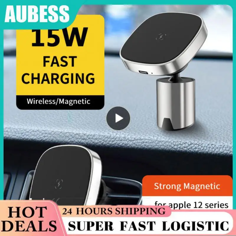 

Portable Wireless Charger Mount Magnetic For Iphone 12 Series Qi Magnetic Car Phone Holder For Iphone 13 12 Wireless Charger