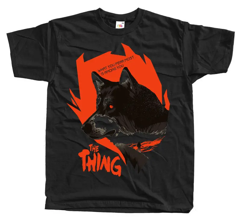 

Черная футболка с принтом THE THING V27, все размеры