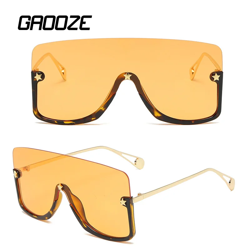 Женские винтажные солнцезащитные очки GAOOZE большого размера со звездами модные