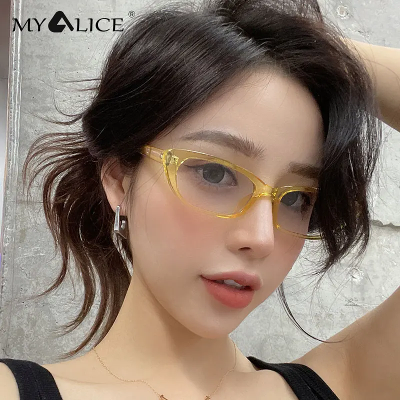 

Маленькая рамка MYALICE, модель кошачий глаз, индивидуальность, стиль хип-хоп, для выступлений на сцене, тренд вечерние, Oculos De Sol Feminino UV400