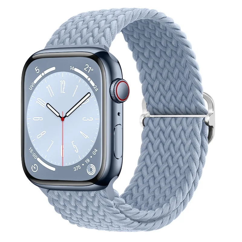 Suitable for Apple Watch 49mm45mm44mm42mm Leisure Nylon Woven Elastic Integrated Sliding Buckle Wristband