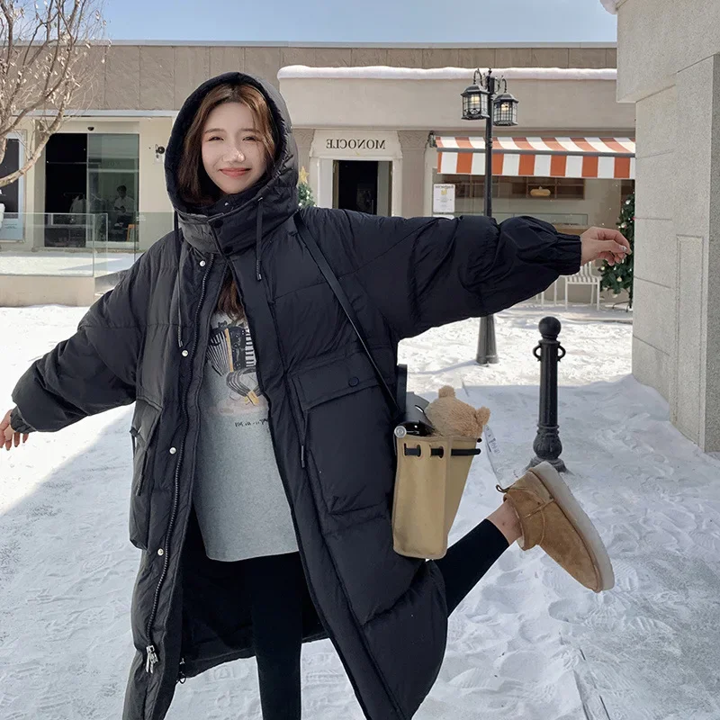 Женский Универсальный пуховик для похудения свободный крой длинные рукава