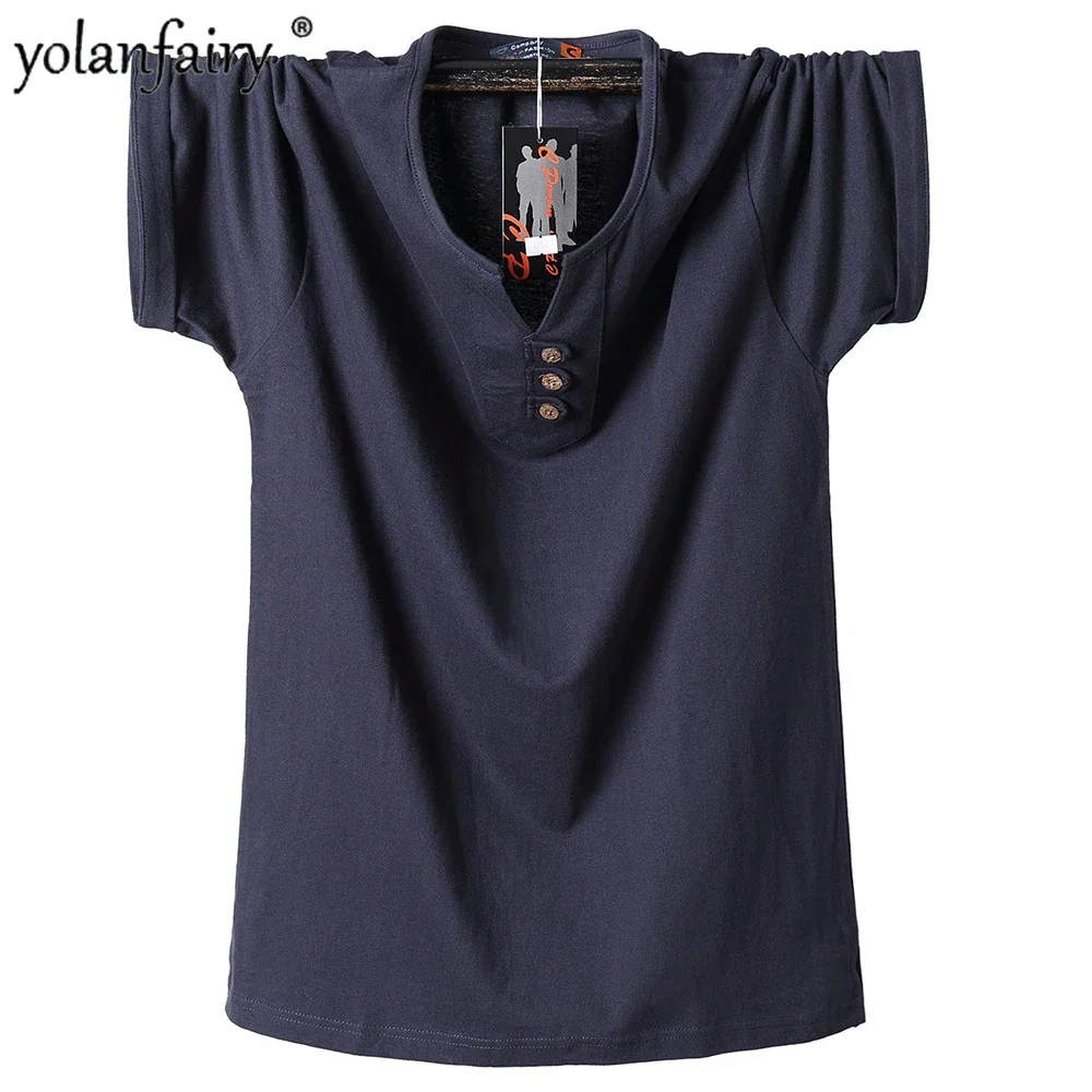 Мужская футболка QYLVAWOY больших размеров из хлопка