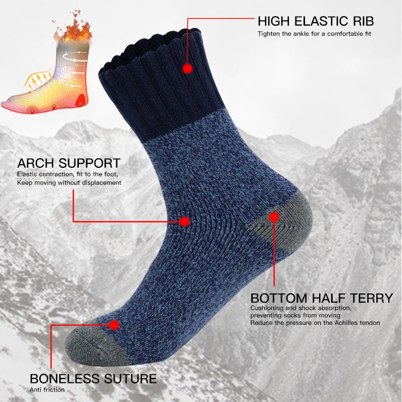 Мужские зимние Утепленные шерстяные носки 20 шт. = 10 пар высококачественное