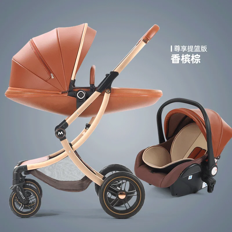 

Portable Baby Stroller Coches De Bebe Foldable Baby Carriage Prams Aluminum Frame High Landscape Car for 0-4 Years Newborn Baby