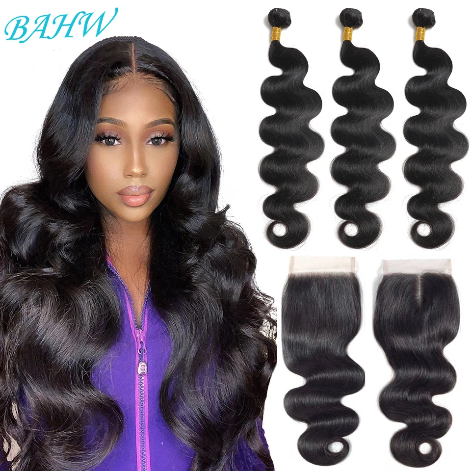 Brazilian Hair Body Wave Bundles With Closure HD Transparent Lace Closure With Bundles Weave Bundles With Frontal Remy Hair Sale