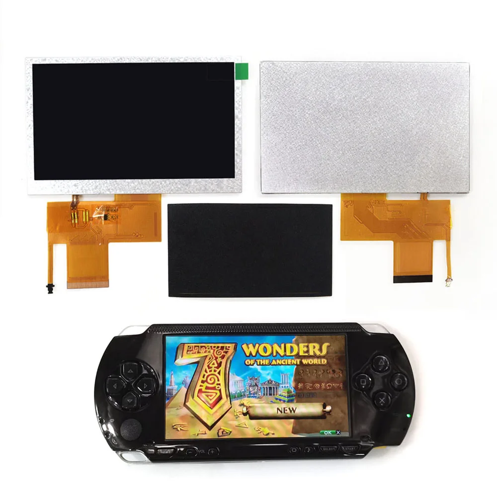 Фото Для консоли PSP 1000: 4,3-дюймовый IPS LCD-экран, комплекты экранов с высокой яркостью, не требуют адаптера для шлейфа, просты в установке. №3