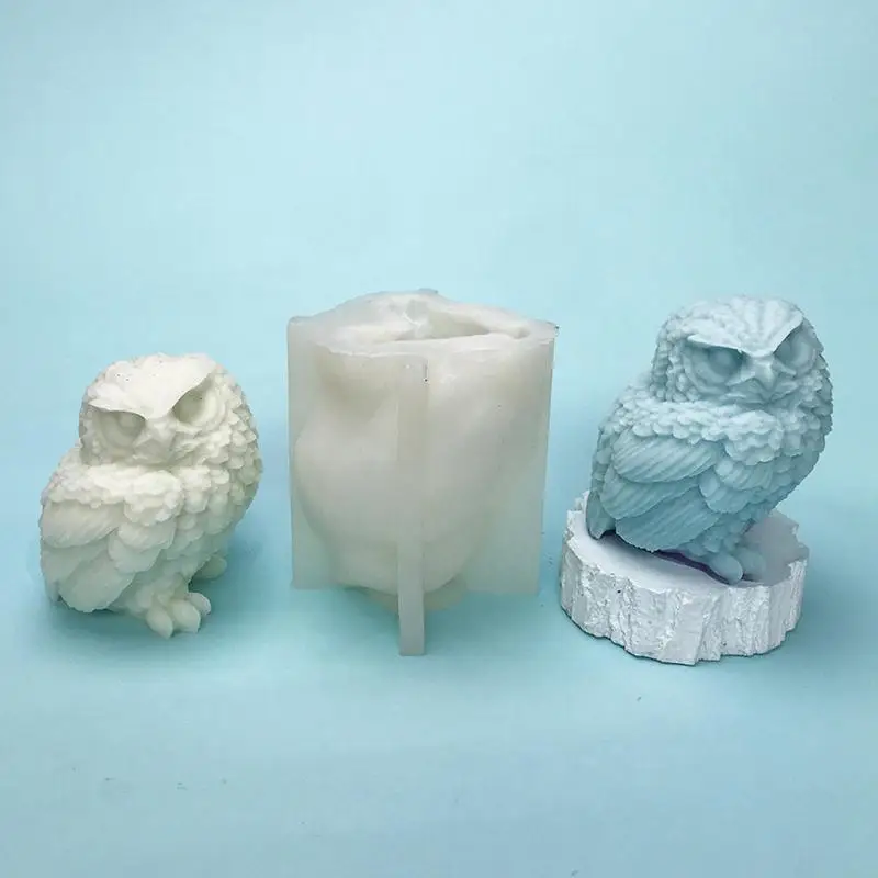 Силиконовые 3D формы в виде совы для изготовления свечей ручной работы полимерные