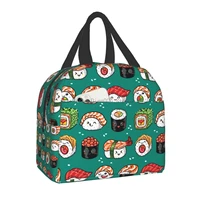 kawaii japan sushi lunch box for women kids multifunction cartoon japanese food thermal cooler insulated lunch bag office work