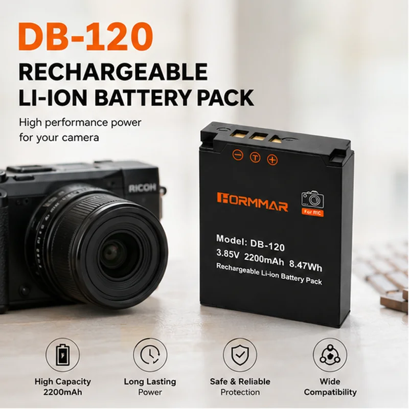 Фото Аккумулятор 2200 мАч DB-120 DB120 для Ricoh GR IV GR4, сменный литий-ионный перезаряжаемый аккумулятор для камеры, аксессуары с высокой емкостью №2