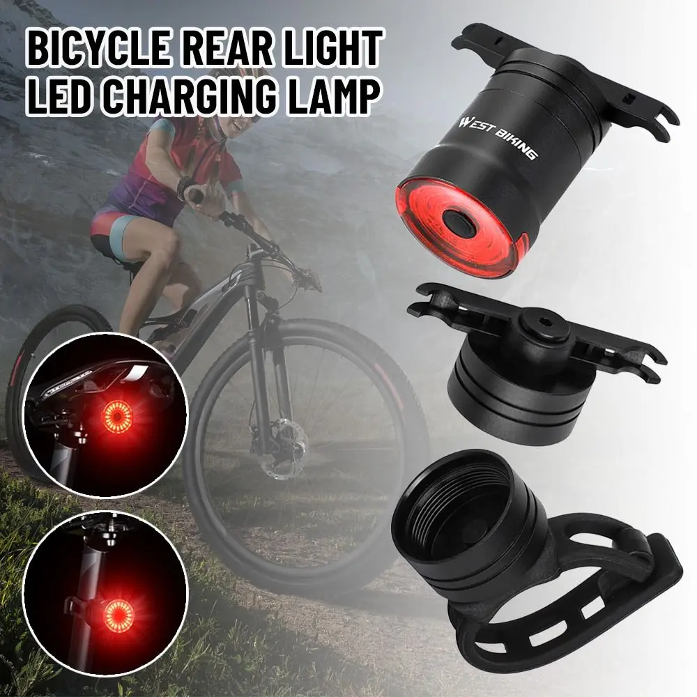 

New IPX6 Bicycle Lamp Cycling Bike Accessories Bicycle Rear Light Sensing Tail Light LED Charging Lamp Smart Auto Brake