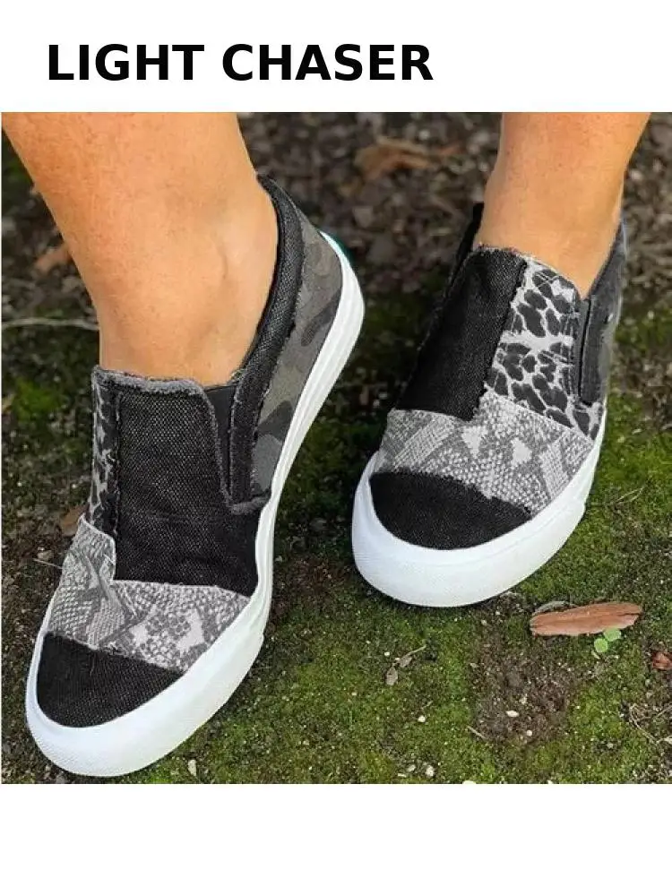 Spring And Autumn Women's Shoes 2022 New Flat Canvas Loafers Color Matching Large Size Casual Shoes Comfortable Loafers 35-43