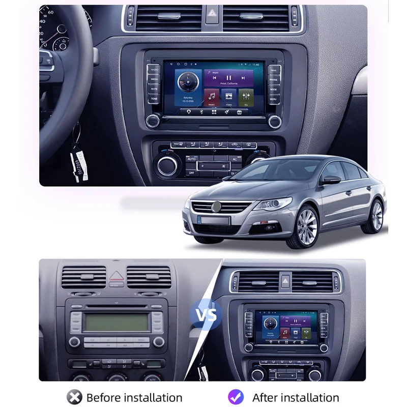 Автомагнитола 2DIN 7 дюймов Android 10 0 Wi-Fi GPS RDS IPS Bluetooth сенсорный экран - купить по