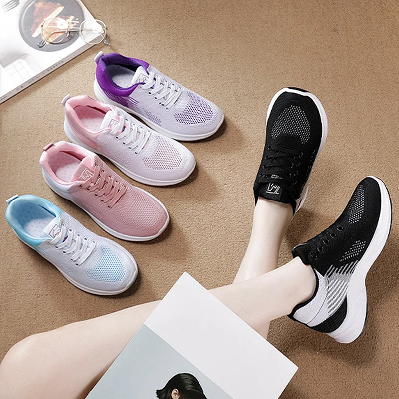 

Women Casual Shoes Fashion Breathable Walking Mesh Flat Shoes Woman Sneakers Women 2020 Tenis Feminino Female Shoes