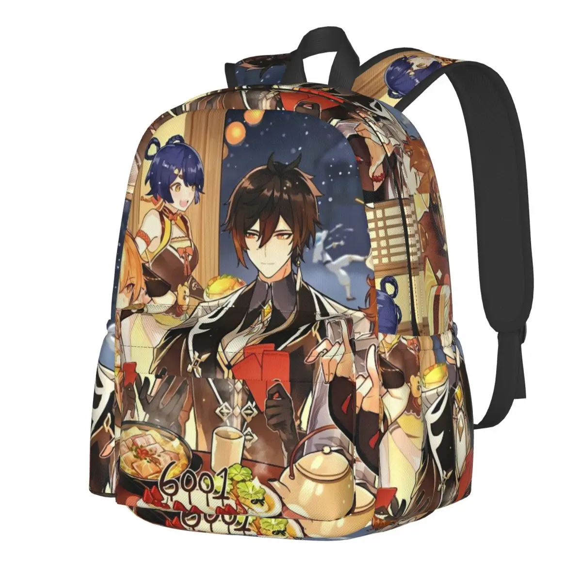 

Ударопрочный рюкзак Genshin, милые аниме подростковые Полиэстеровые тренировочные рюкзаки, дышащие кавайные школьные сумки, рюкзак