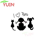 Модные забавные наклейки с животными для автомобилей I Love Pets Baby Girl Dog Cat персонализированные водонепроницаемые наклейки высокого качества