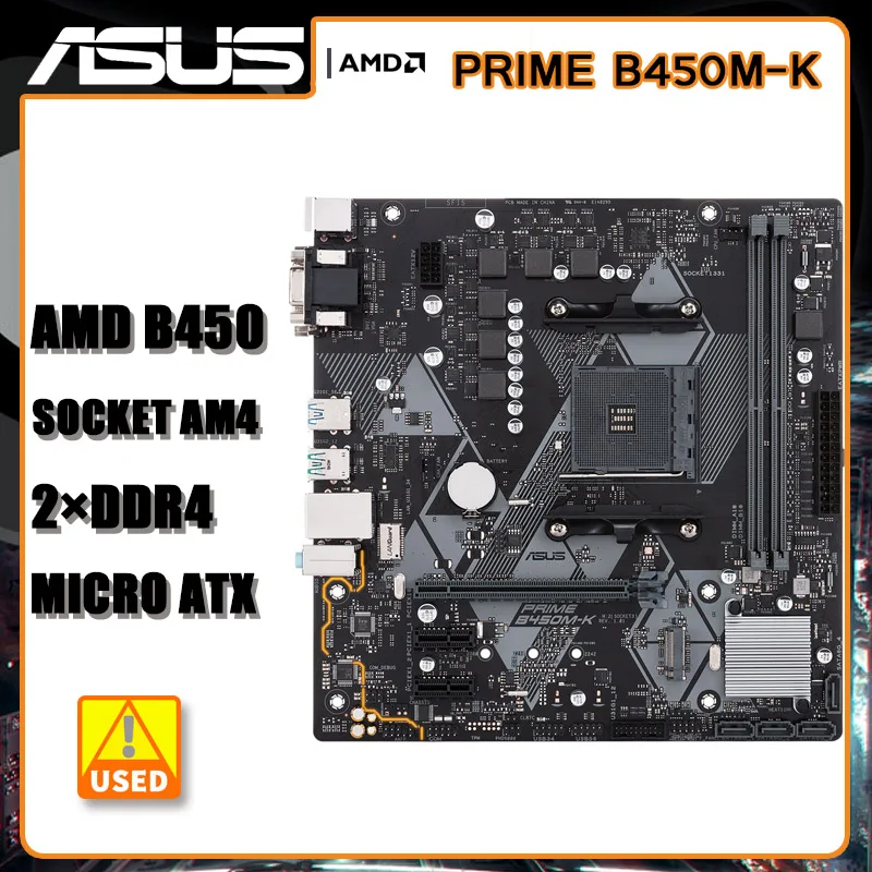 

B450M Motherboard AM4 For Ryzen 5 5600G cpus Asus PRIME B450M-K Motherboard AM4 DDR4 128GB AMD B450 USB3.1M.2 Micro ATX