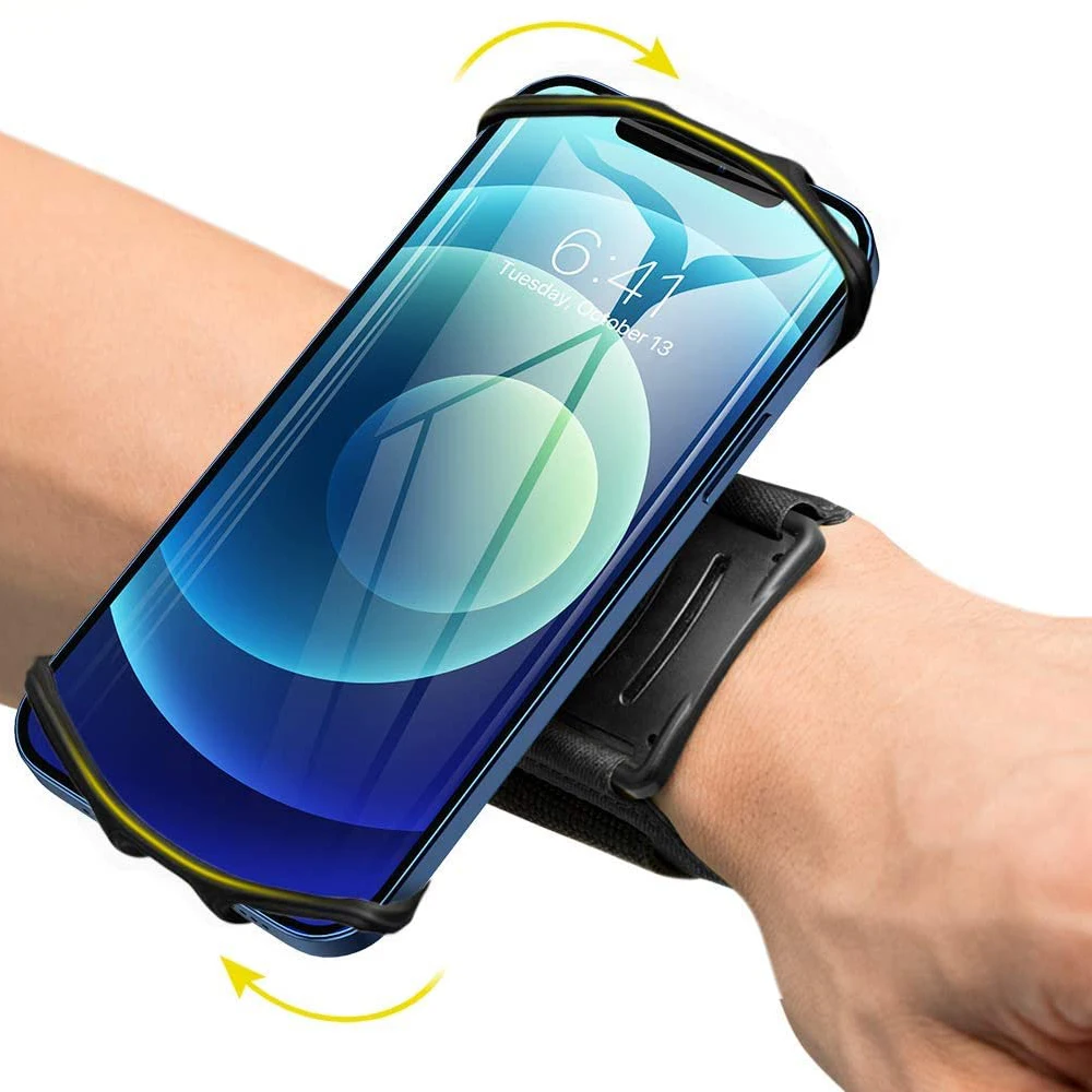 New Wristband Phone Holder 360°Rotatable Universal Sports Wristband for Smartphone Running Armband for Hiking Biking Walking