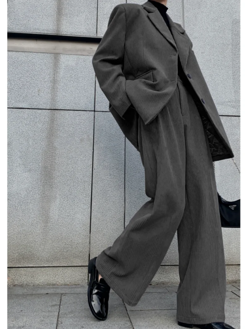 Костюм вельветовый Женский элегантный комплект из 2 предметов брюки однобортная