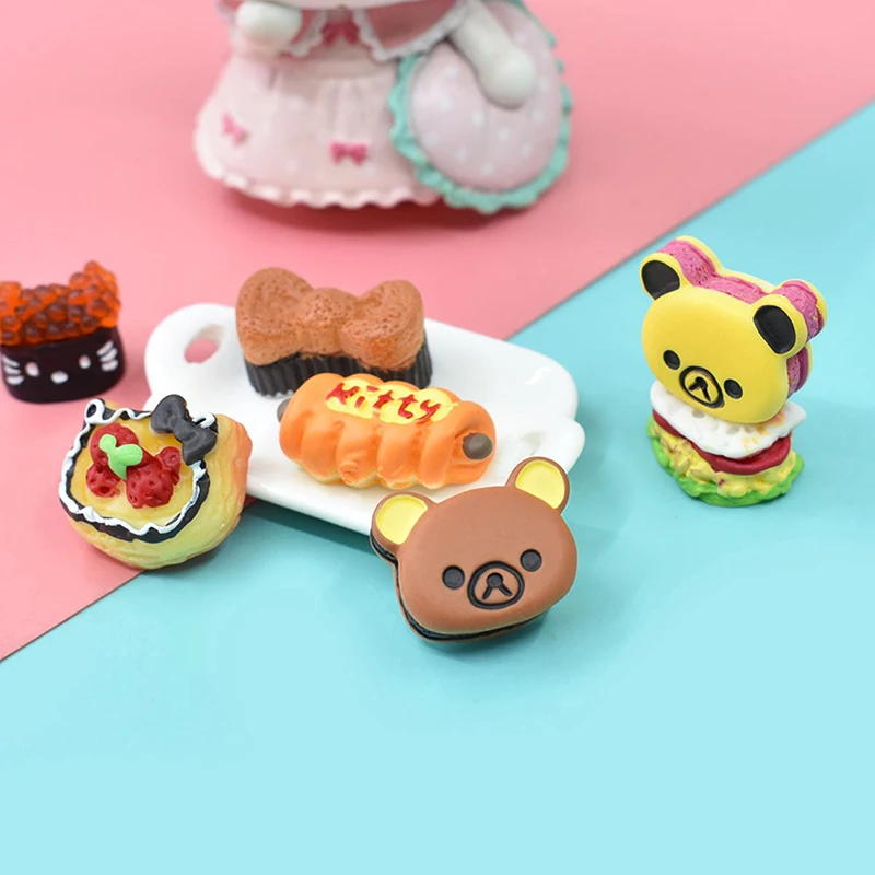 10PCS /lot Fake Food DIY Miniature Artificial Cake Croissant Pineapple Bun Biscuit Decorative Craft Play Doll House Toy - купить по