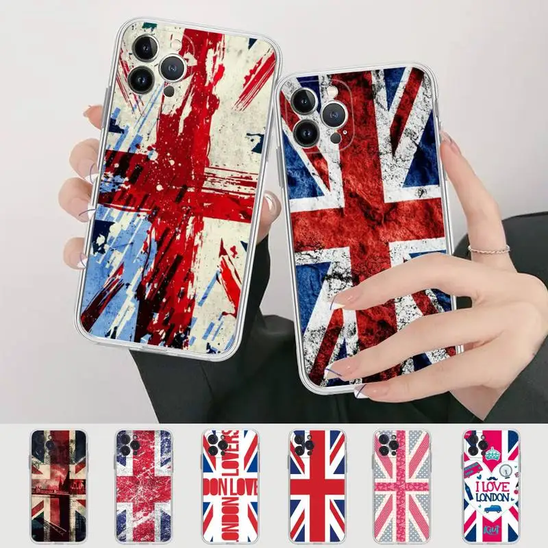 

United Kingdom Flag Phone Case Silicone Soft for iphone 14 13 12 11 Pro Mini XS MAX 8 7 6 Plus X XS XR Cover