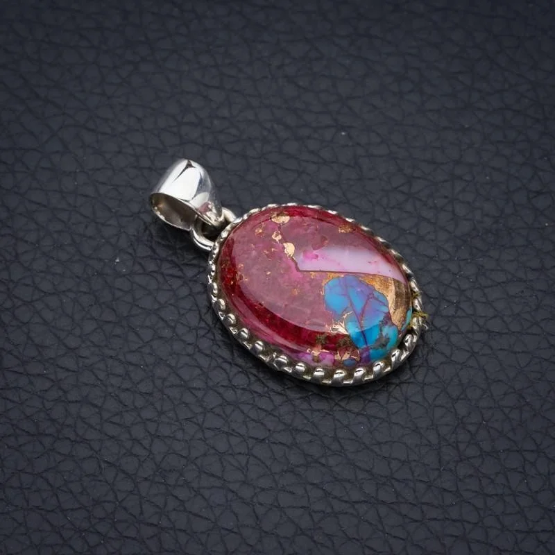 

StarGems Copper Chalcedony Handmade 925 Sterling Silver Pendant 1.25" F3743