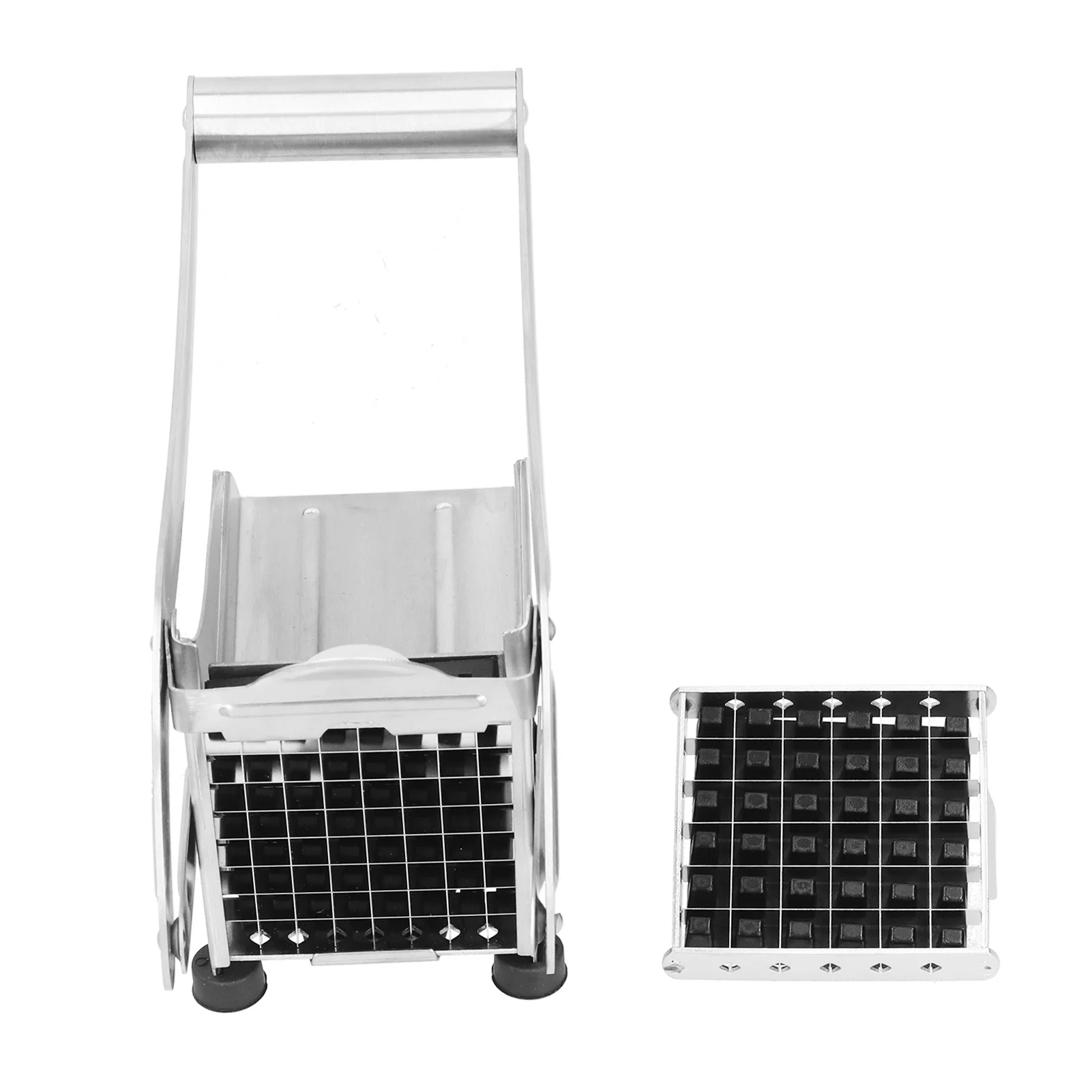 

Potato Cutter Portable Plastic Bottom Stainless Steel Potato Cutter for French FriesWithout Suction Cup