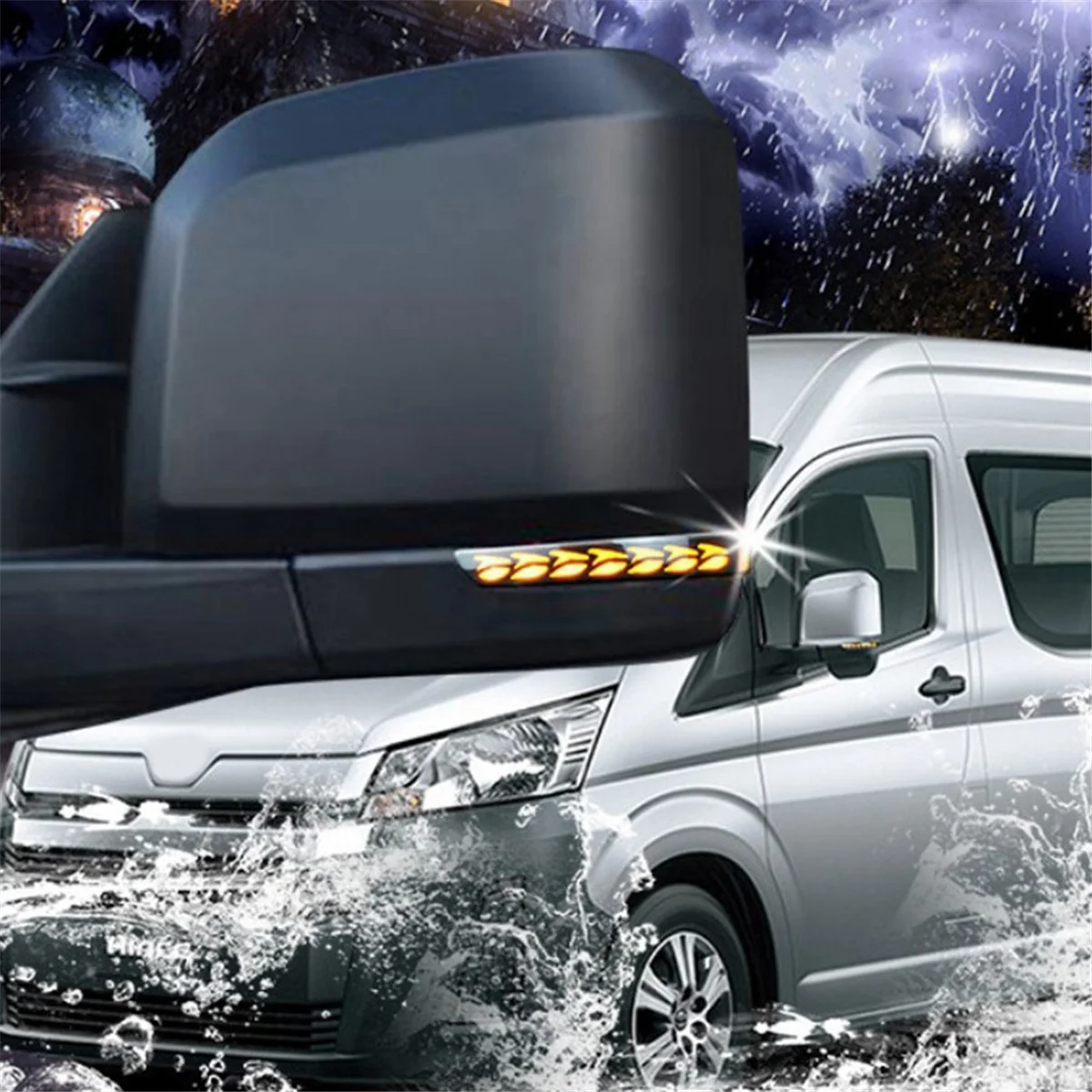 Автомобильное боковое зеркало Φ динамический индикатор желтого цвета для Toyota Hiace