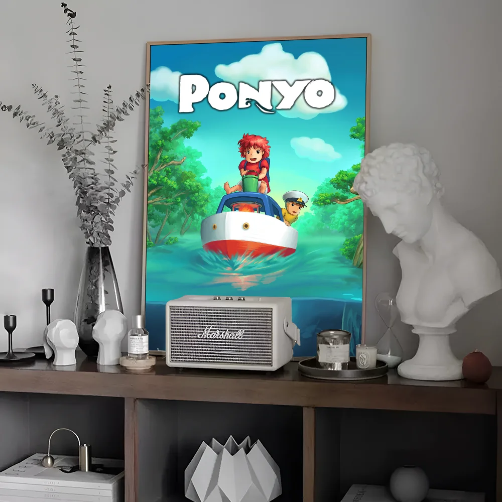Аниме P-ponyo классический аниме постер водостойкая бумажная наклейка кофейня бар