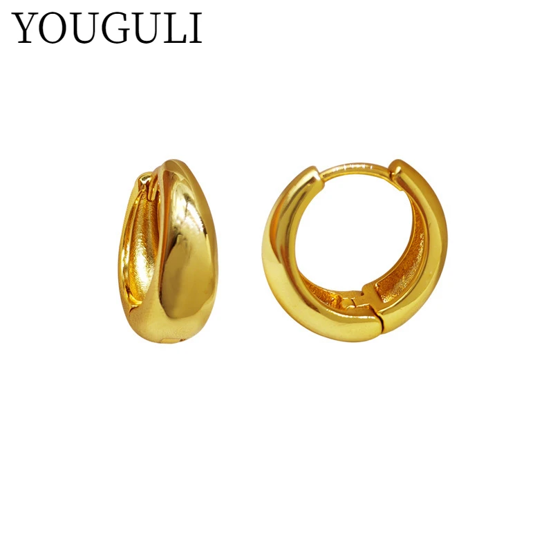 

Women Jewelry Hoop Earrings Popular Design Simply Vintage Temperament Golden Silvery Metal Earrings For Girl Lady Gifts