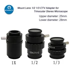 Адаптер SZMC TV12 13 CTV 0,5x 0,35x 1X адаптер с-креплением для объектива Тринокулярный Стерео Микроскоп аксессуары для HDMI USB видеокамеры