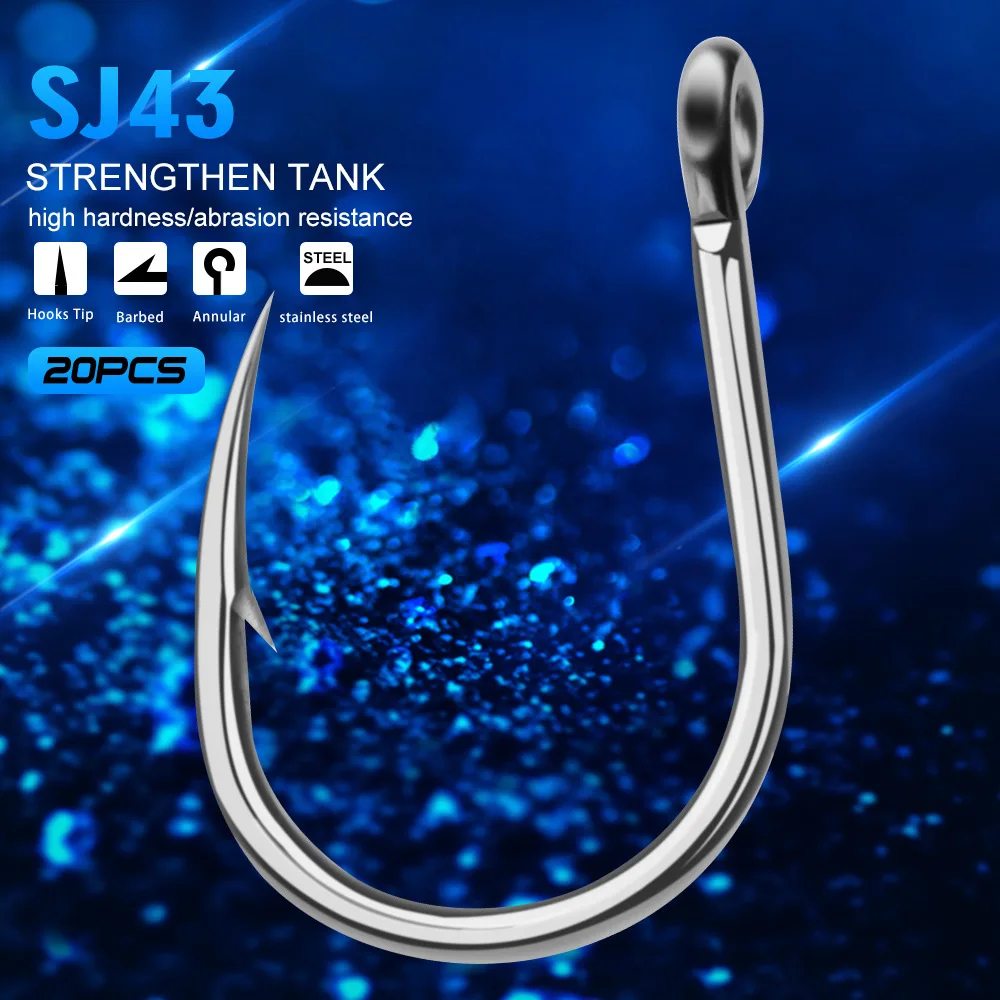 

Fishing hook for sea fishing, stainless steel hook with barb with loop hook, seawater corrosion resistant boat hook, iron hook
