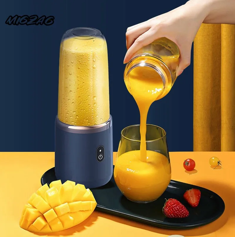 

6 Blades Portable Juicer Cup Juicer Fruit Juice Cup Automatic Small Electric Juicer Smoothie Blender Ice CrushCup Food Processor