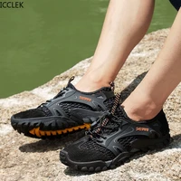 mens new summer breathable mesh hiking shoes fashion wading shoes stitching mesh leisure travel shoes outdoor creek shoes