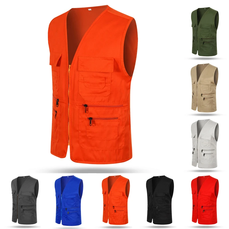 

Men Multi-Pocket Classic Waistcoat Casual Sleeveless Jacket Slim Fit Outerwear Male Clothes Photographer Vest New