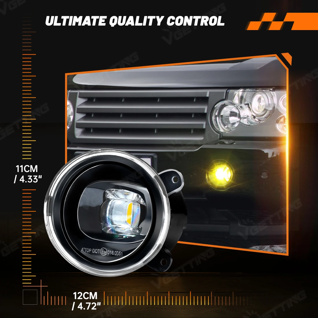 Фото Светодиодный белый желтый противотуманный фонарь в сборе для Land Rover Discovery LR3 Range Rover Sport 2003-2009 XBJ000080 XBJ000090, 1 пара фар №5