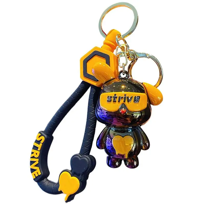 

Color Bear Keychain With Strive Eyes Men And Women Couple Bag Pendant Car Key Ring Chain Accessories Keyring Gift For Friends