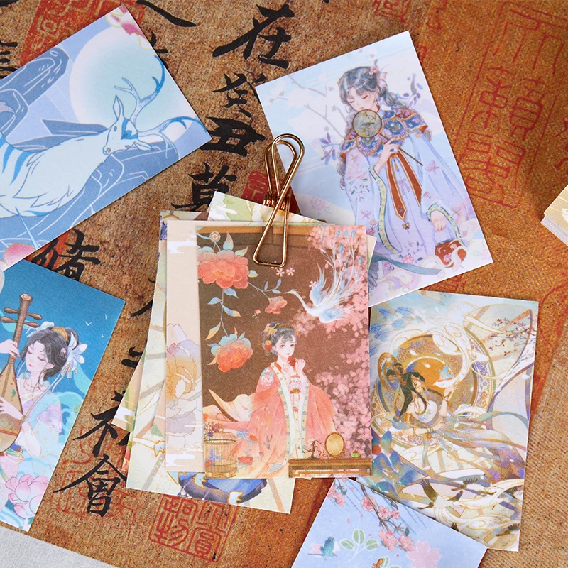 

50 pcs/lot Chinese style Character Stickers books Decorative Scrapbooking Diy Diary Album Planner handmade collage material