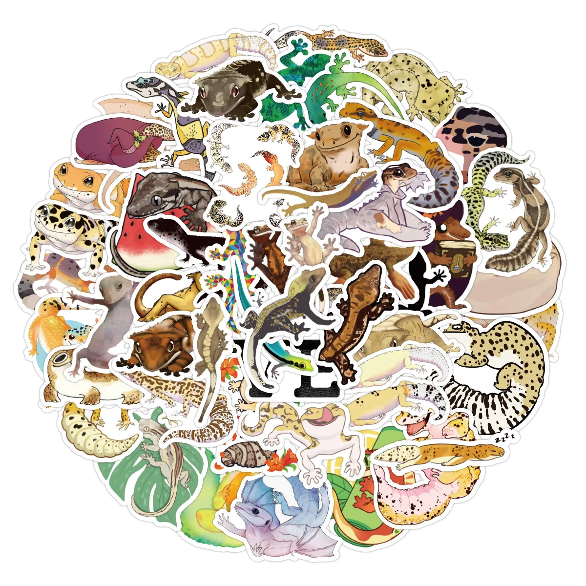 50 шт. Gecko мультфильм рептилии Домашние животные стены ящерица Животные наклейки