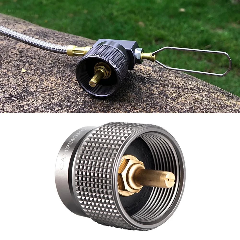 

1pc IPE Adapter Propane Gas Tank Converter Aluminum Alloy Stove Adapter Outdoor Tools Camping Hiking Picnic Supplies 30x26x35mm