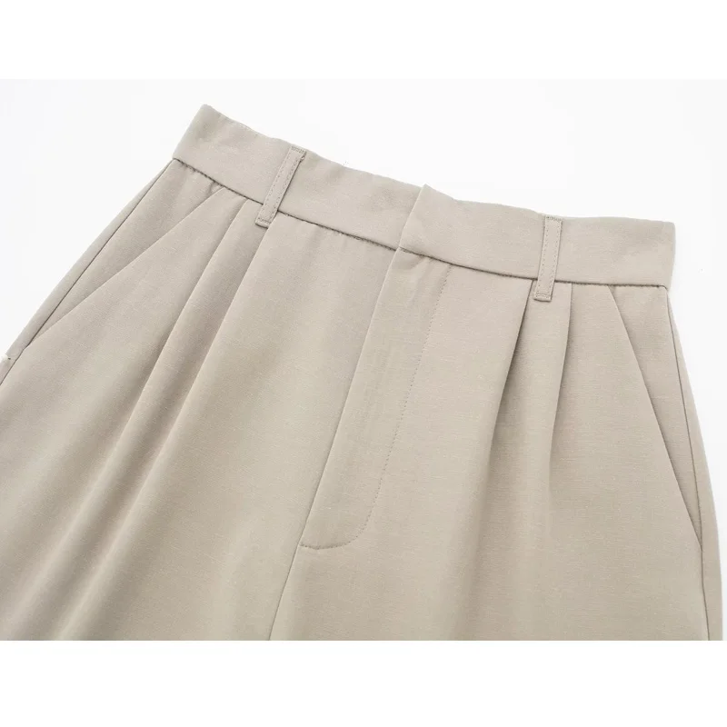 TRAF 2023 High Waist Shorts Women Pleated Bermuda Shorts Woman Summer Casual Shorts for Women Streetwear Basics Women's Shorts