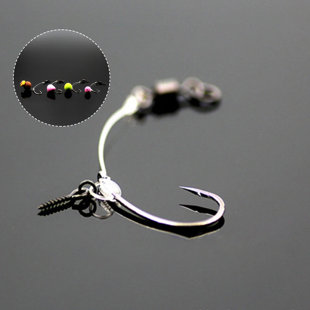 

3pcs Stainless Steel Fishing Hooks Carp Fishing Ready Tied Ronnie Rigs Pre Made Spinner Rig Barbed Hooks For Carp Fish Tackle