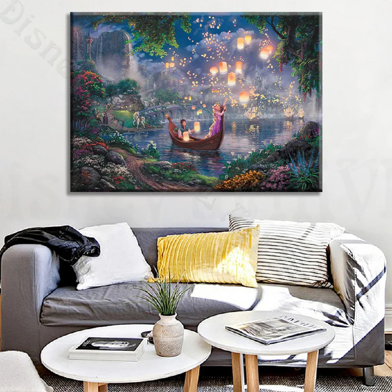 Постеры Disney для принцесс Русалка Красавица и чудовище настенная Картина на