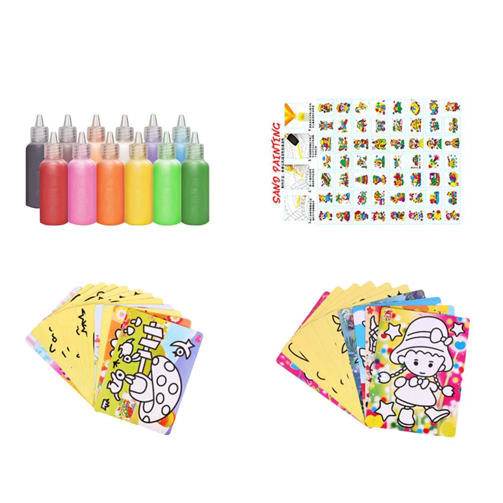 

37pcs Child Sand Painting Set DIY Educational Sand Painting Set Sand Art Kits for Kid Child Girl (Mixed Pattern)
