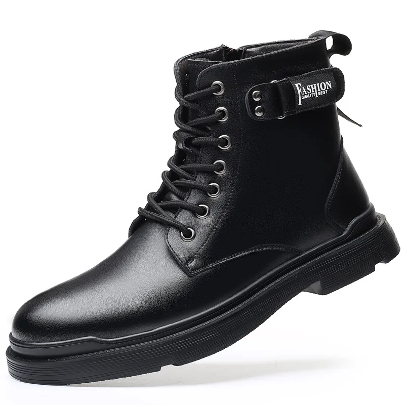 

Мужские ботинки на платформе в британском стиле, Повседневная модная дизайнерская обувь из коровьей кожи, черные ботинки на платформе, Осень-зима