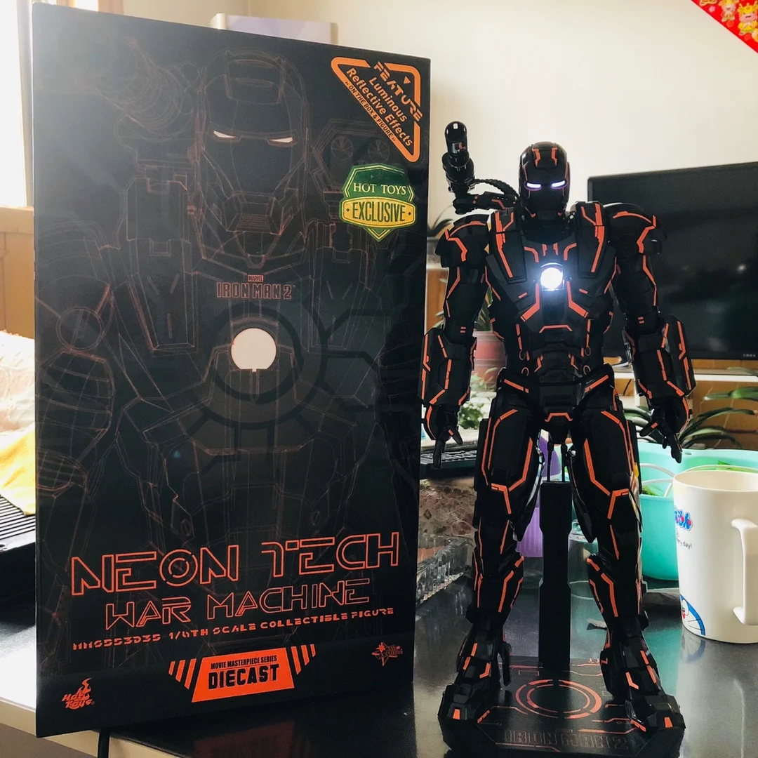 Hottoys Neon Tech War Machine 1.0 Mk1 Rodimus Marvel Avengers 1/6 Scale Movie Ironman 2 James Rhodes 32.5cm Collect Action Figur