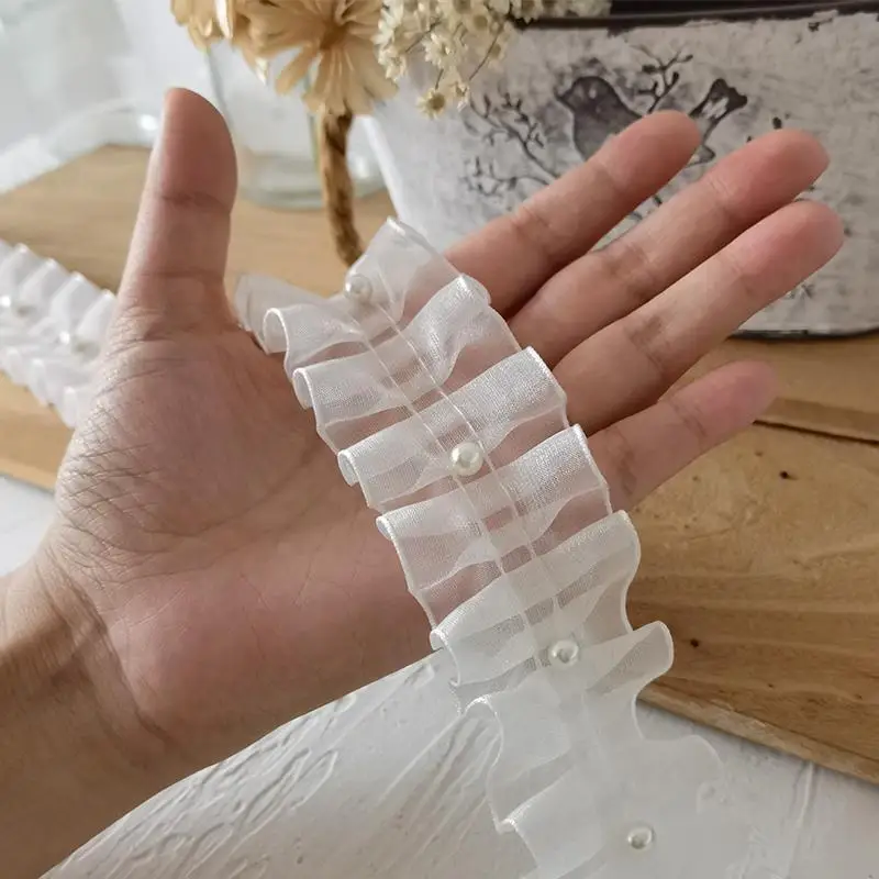 Органза лист лотоса кружево волнистая лента кружевные аксессуары бусины для