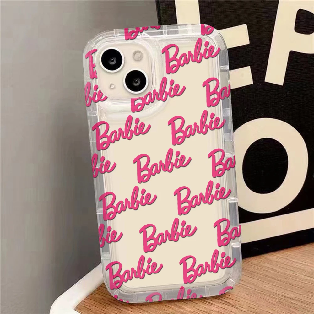 Lovely pink Clear Case for B-B-BarbieS-IPhone 16 15 14 13 12 11 Pro Max 7 8 Plus X XR XS Airbag Shockproof Cover