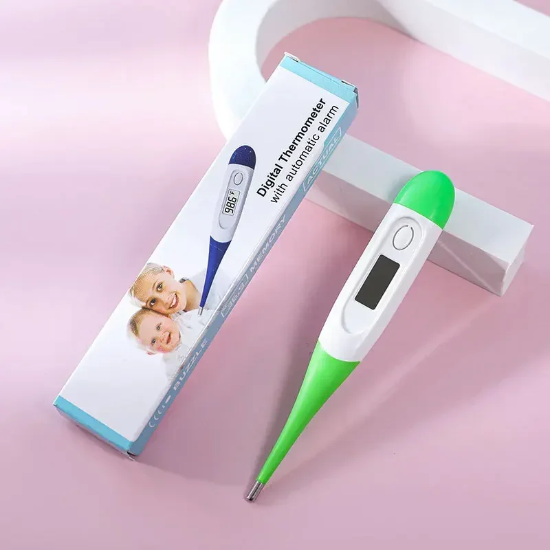 

Digital Thermometer Head Oral Armpit Temperature Measurement Electronic Digital Dispaly Soft Head Home First Aid Kit Baby Adult